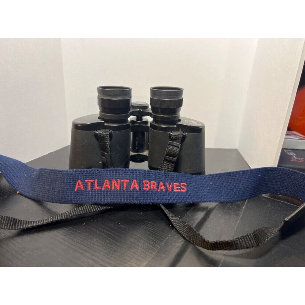 Vintage 1991 Bushnell Major League Baseball Binoculars + 7x35 Atlanta Braves